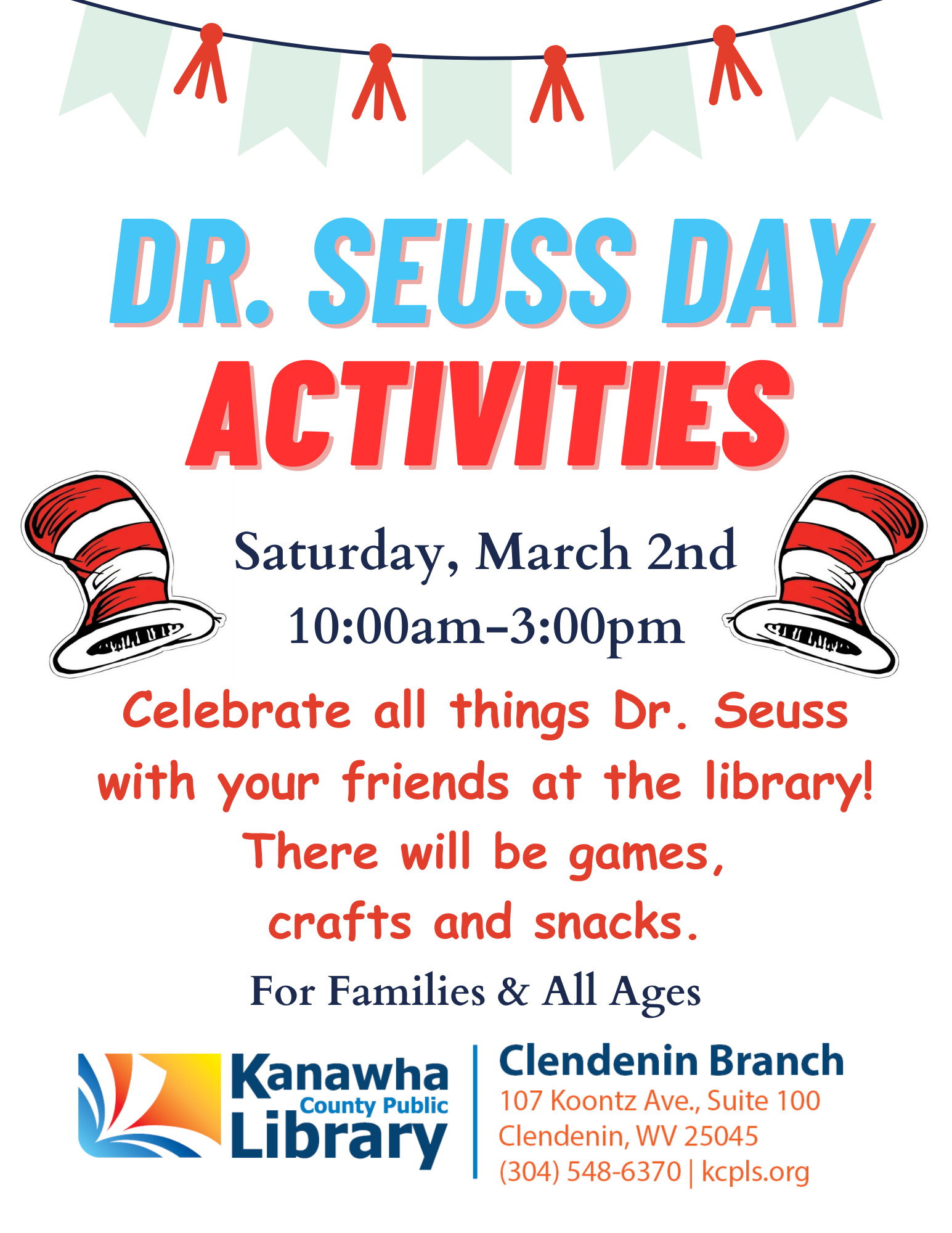 Dr. Seuss Day Activities Kanawha County Public Library